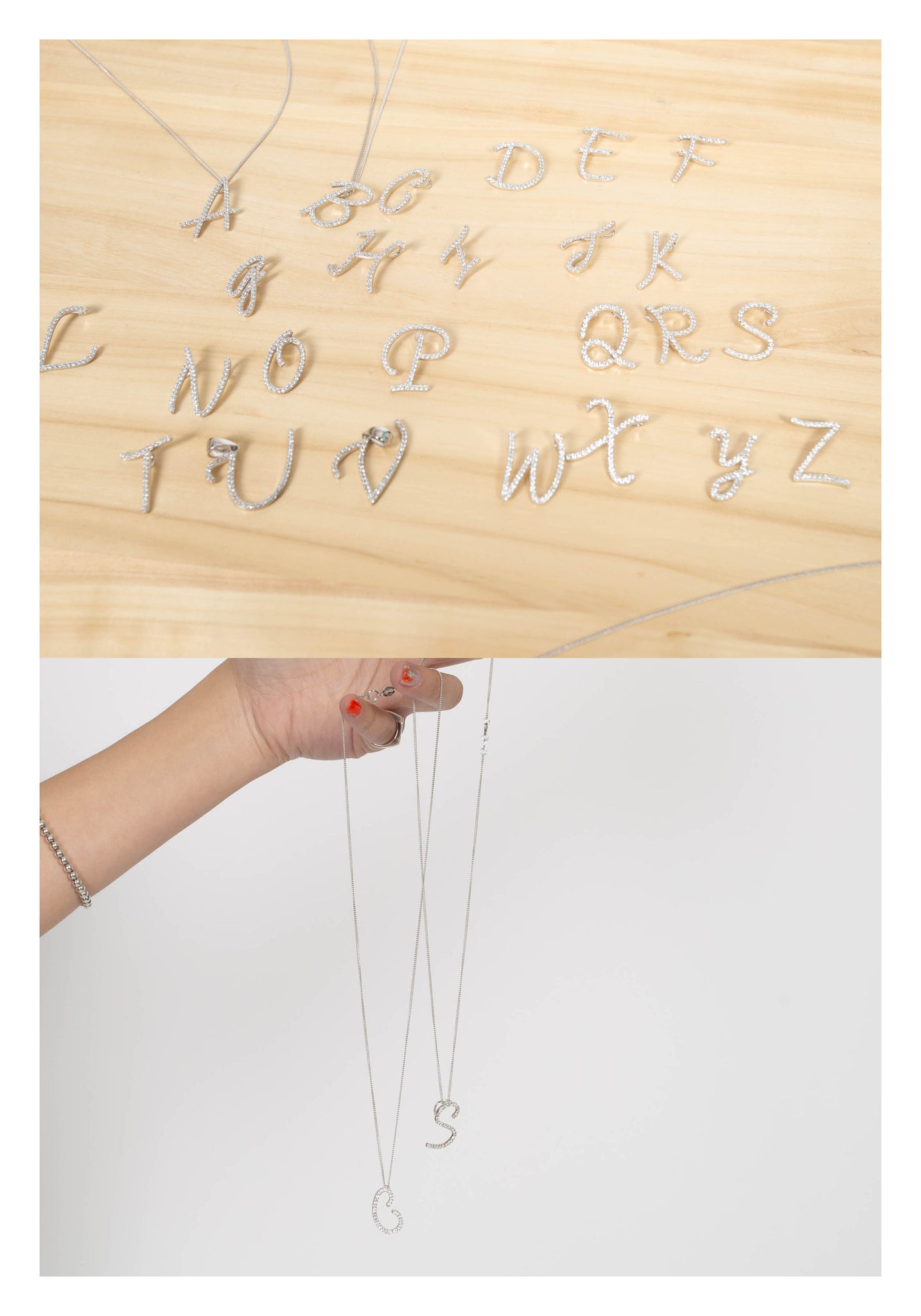 925 Silver Noble Alphabet With Necklace