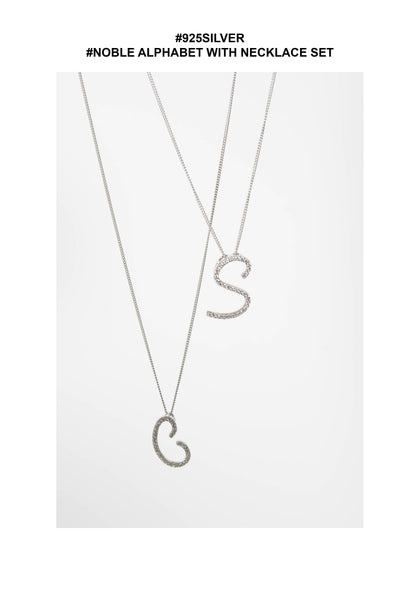 925 Silver Noble Alphabet With Necklace