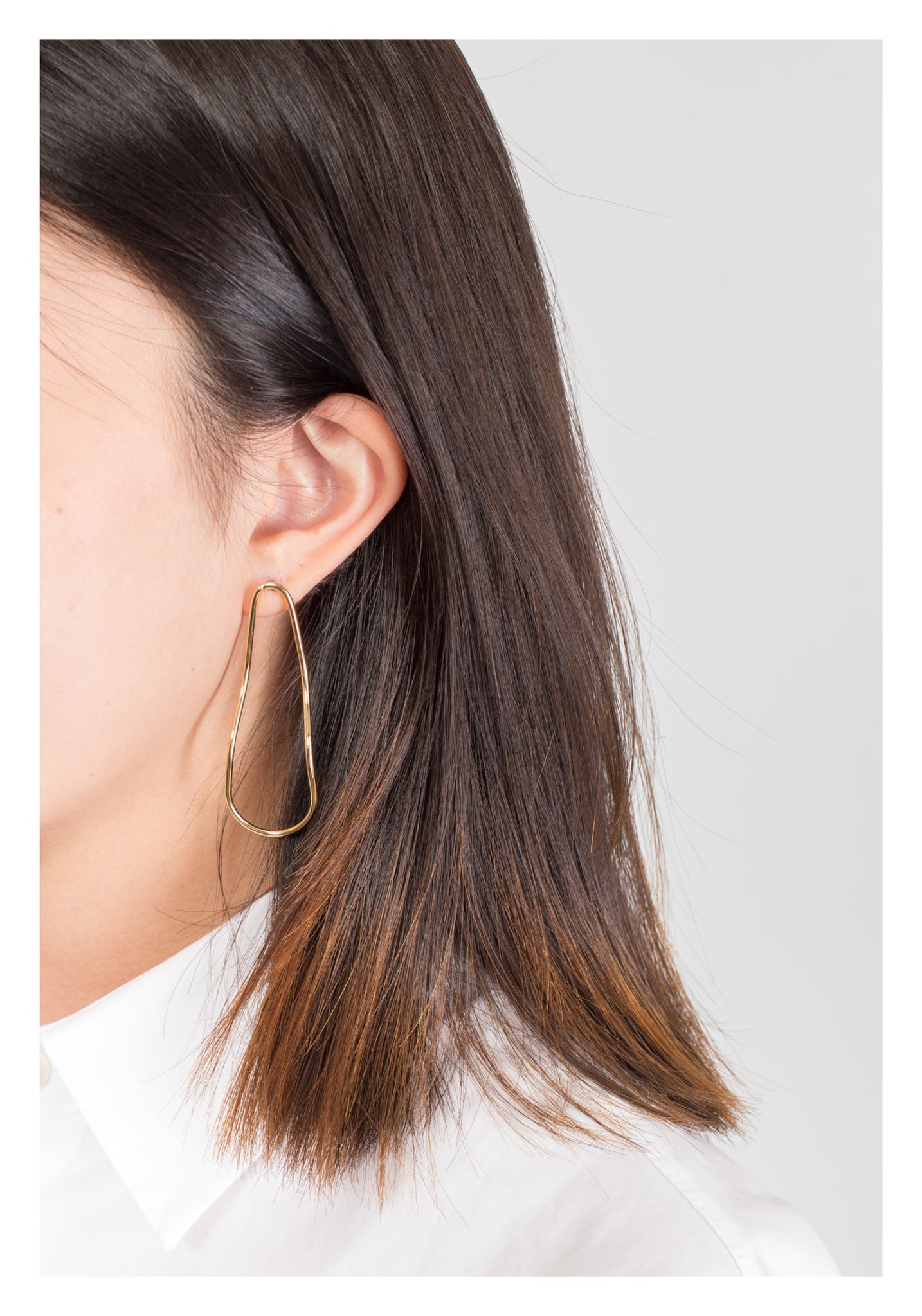 Long Organic Wire Earrings Gold - whoami