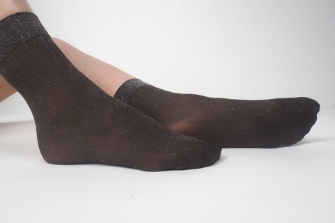 Glitter Socks Brown - whoami