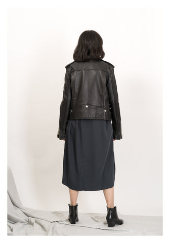Premium Cropped Leather Jacket - whoami