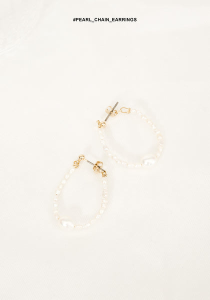 Pearl Chain Earrings - whoami