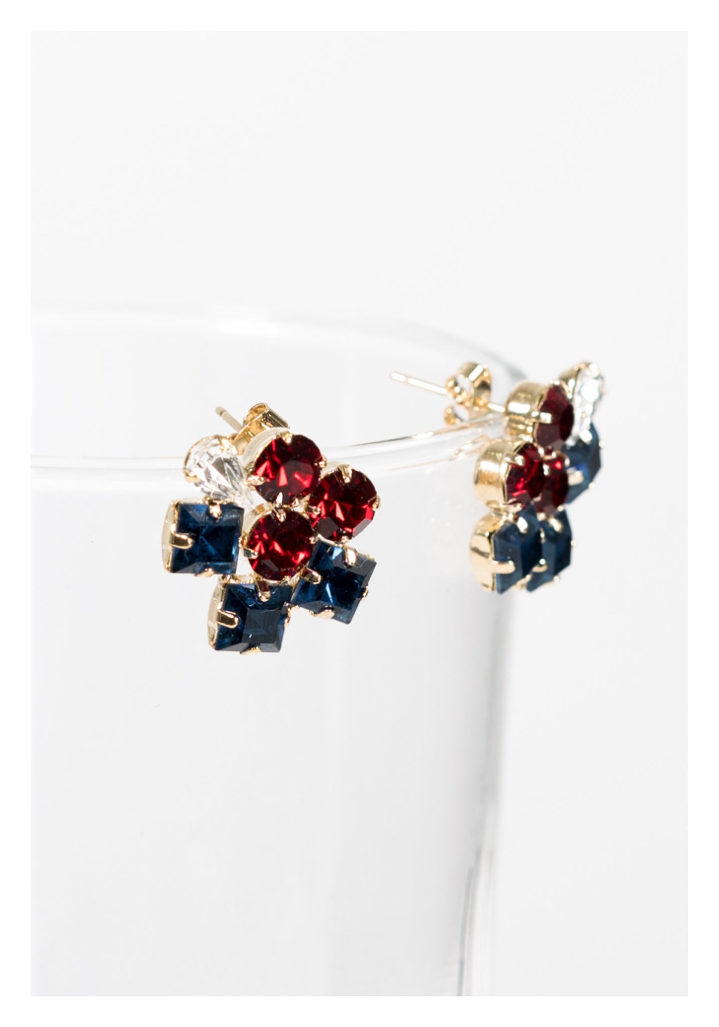 Red And Blue Gem Earrings - whoami