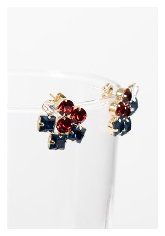 Red And Blue Gem Earrings - whoami