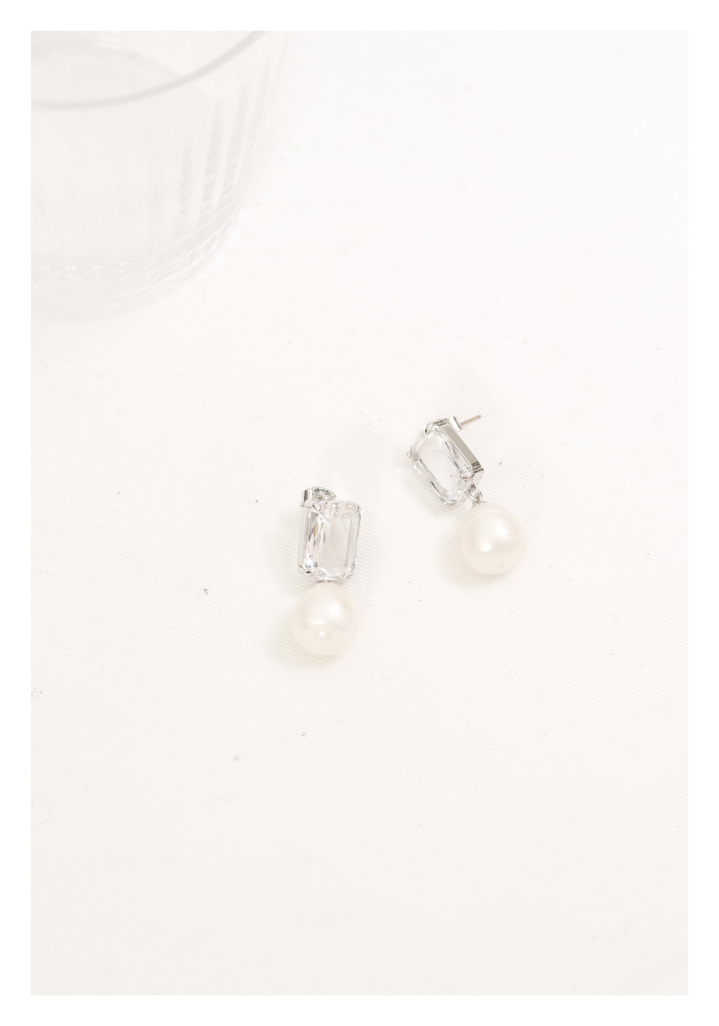 Rectangle Gem and Pearl Earrings - whoami