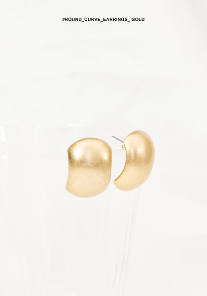 Round Curve Earrings Gold - whoami