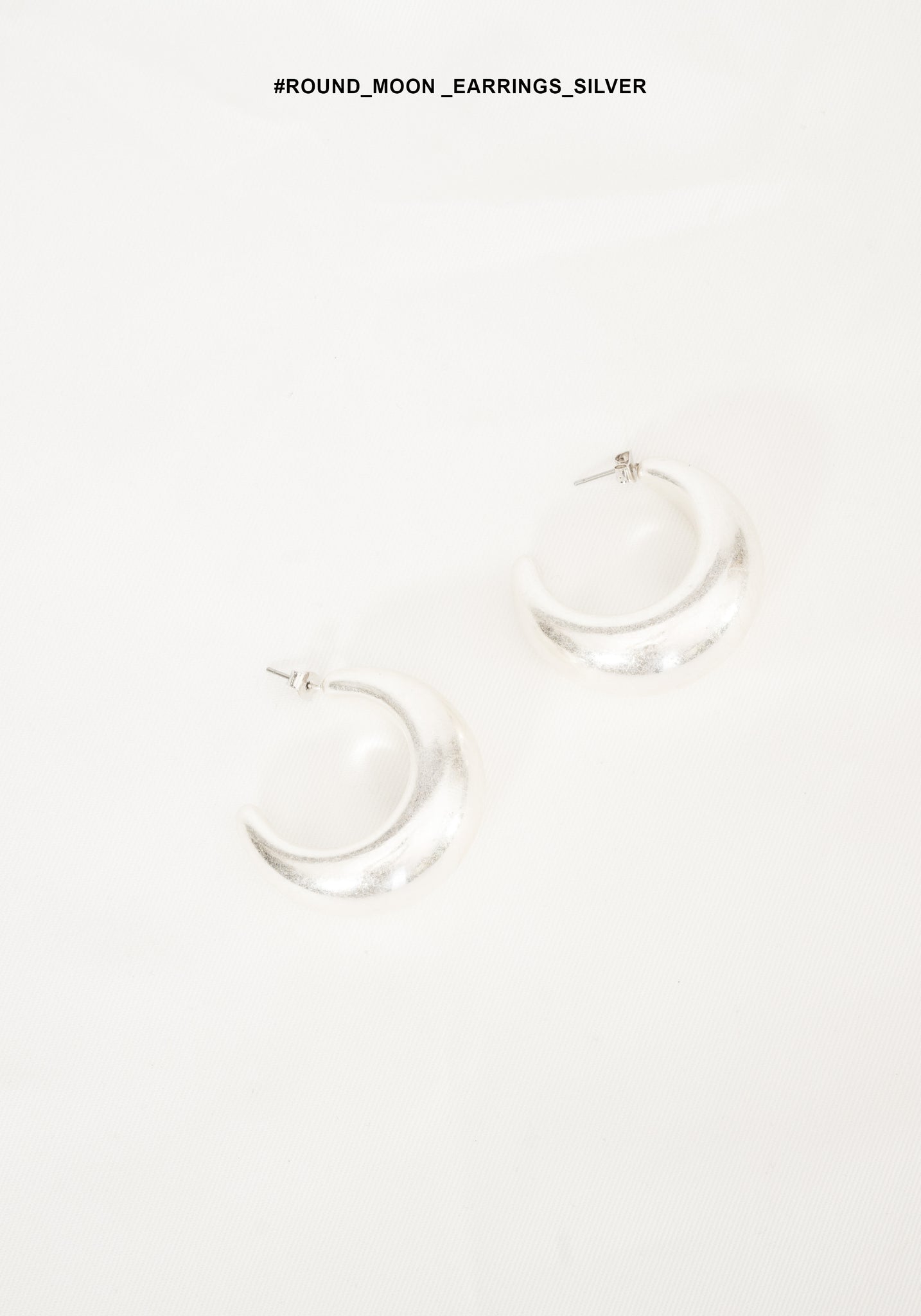 Round Moon Earrings Silver - whoami