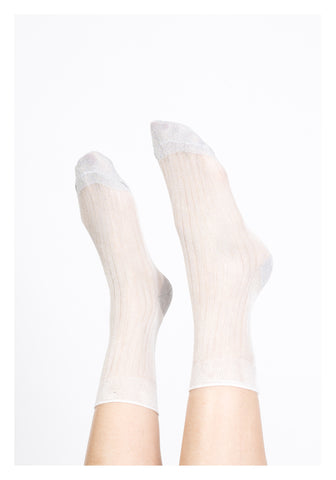 Silver White Shinny Socks - whoami