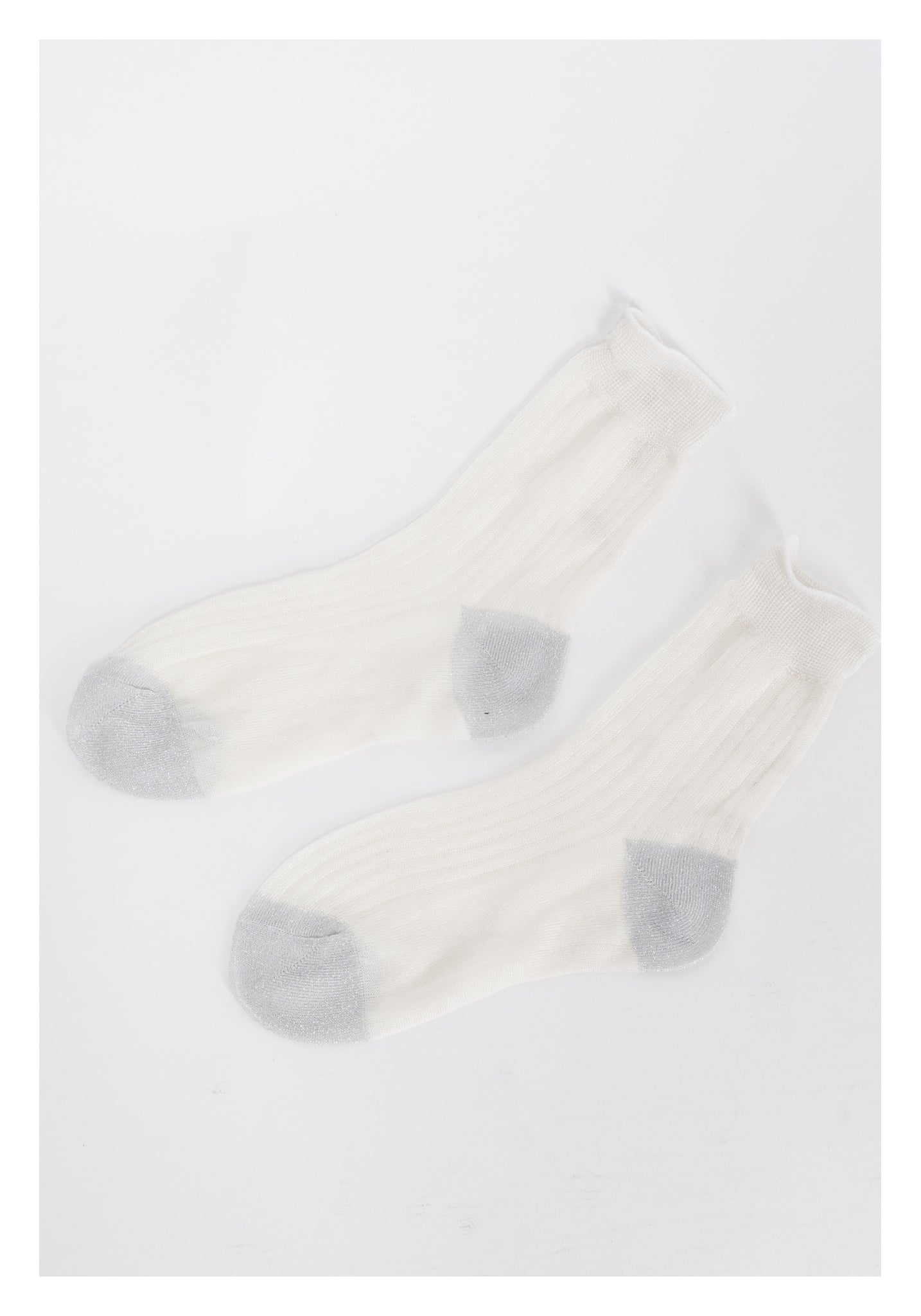 Silver White Shinny Socks - whoami