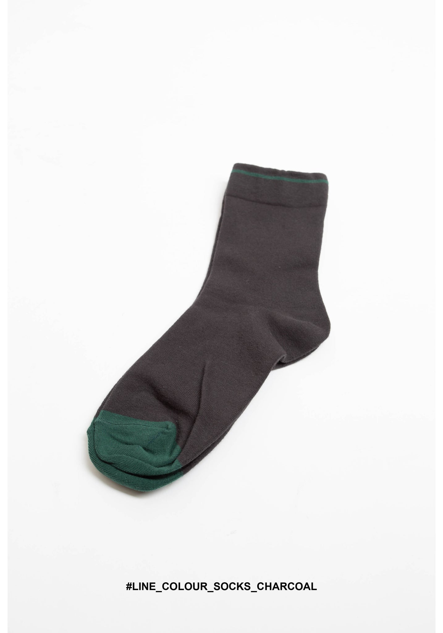 Line Colour Socks Charcoal - whoami
