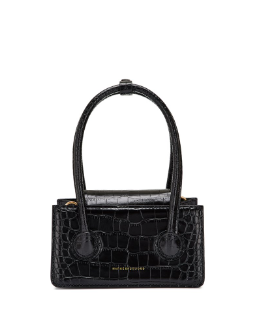 GRANDMA MINI ROLLED HANDLE black croc (gold)