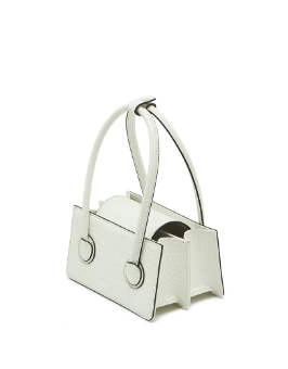 GRANDMA MINI ROLLED HANDLE white croc