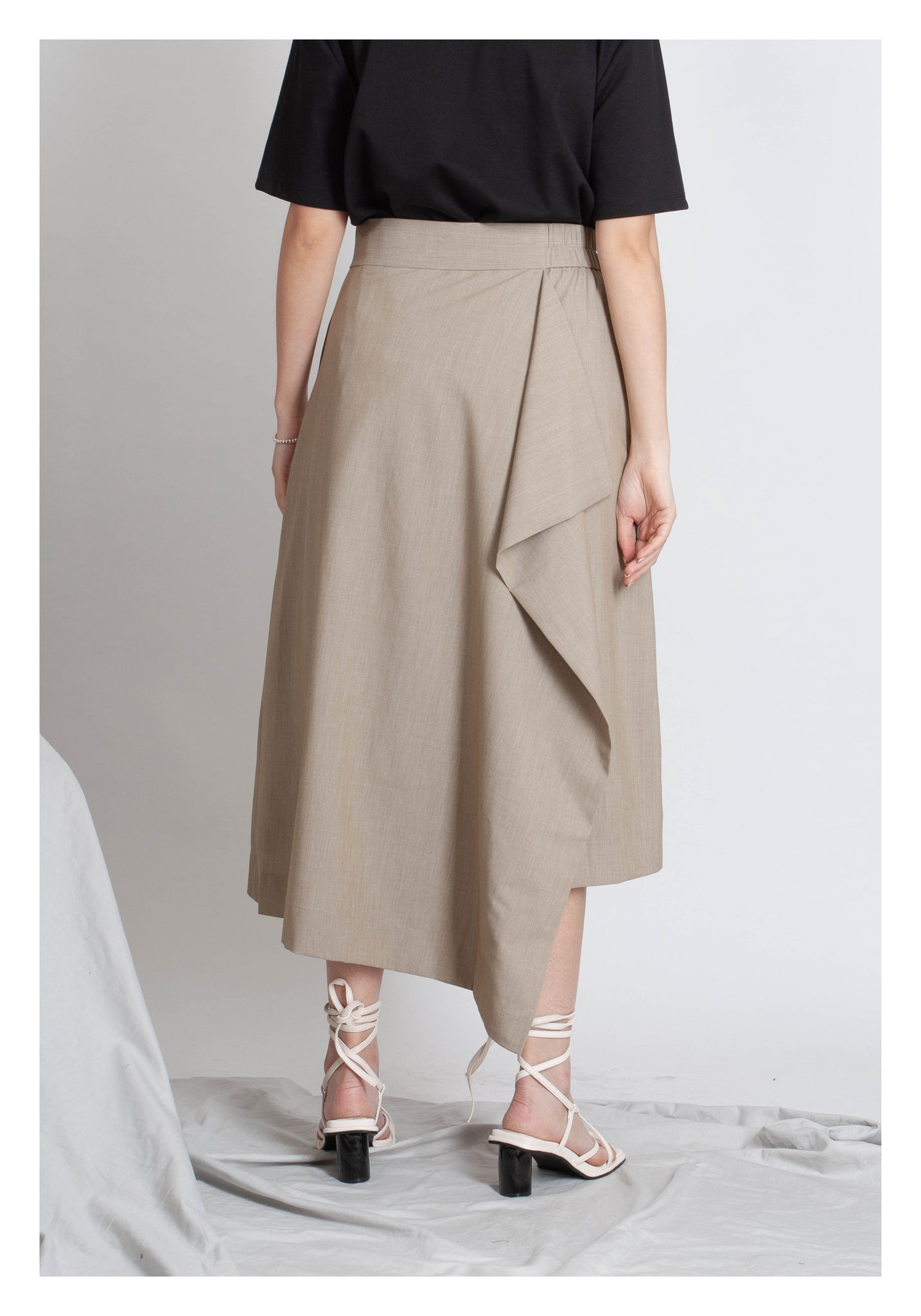 Side Folding Skirt Beige - whoami