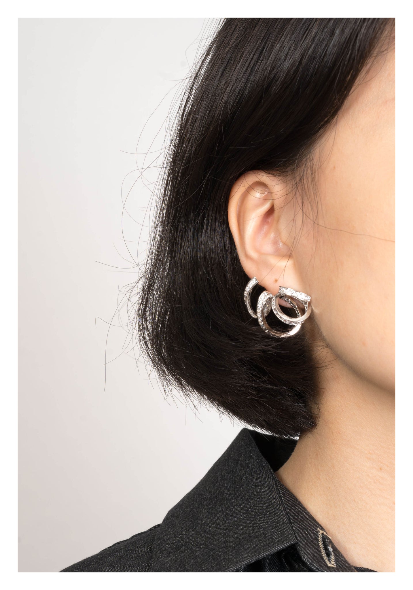 Sparkle Spiral Surrounding Earrings - whoami