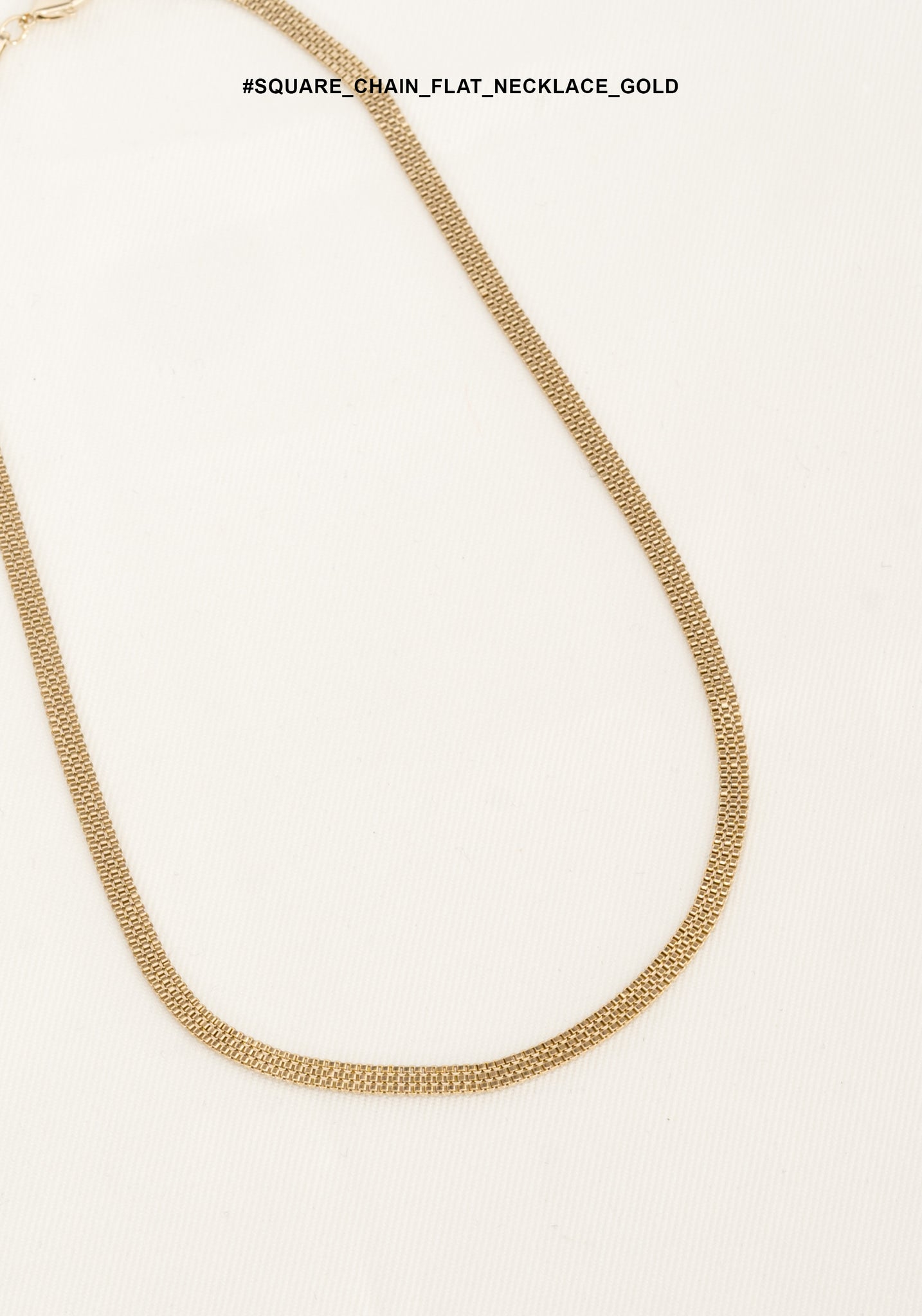 Square Chain Flat Necklace Gold - whoami