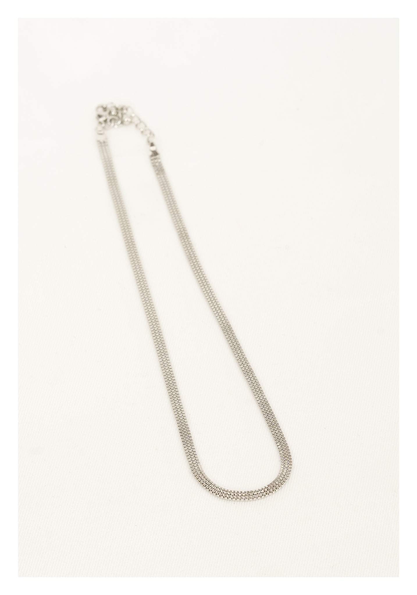 Square Chain Flat Necklace Silver - whoami
