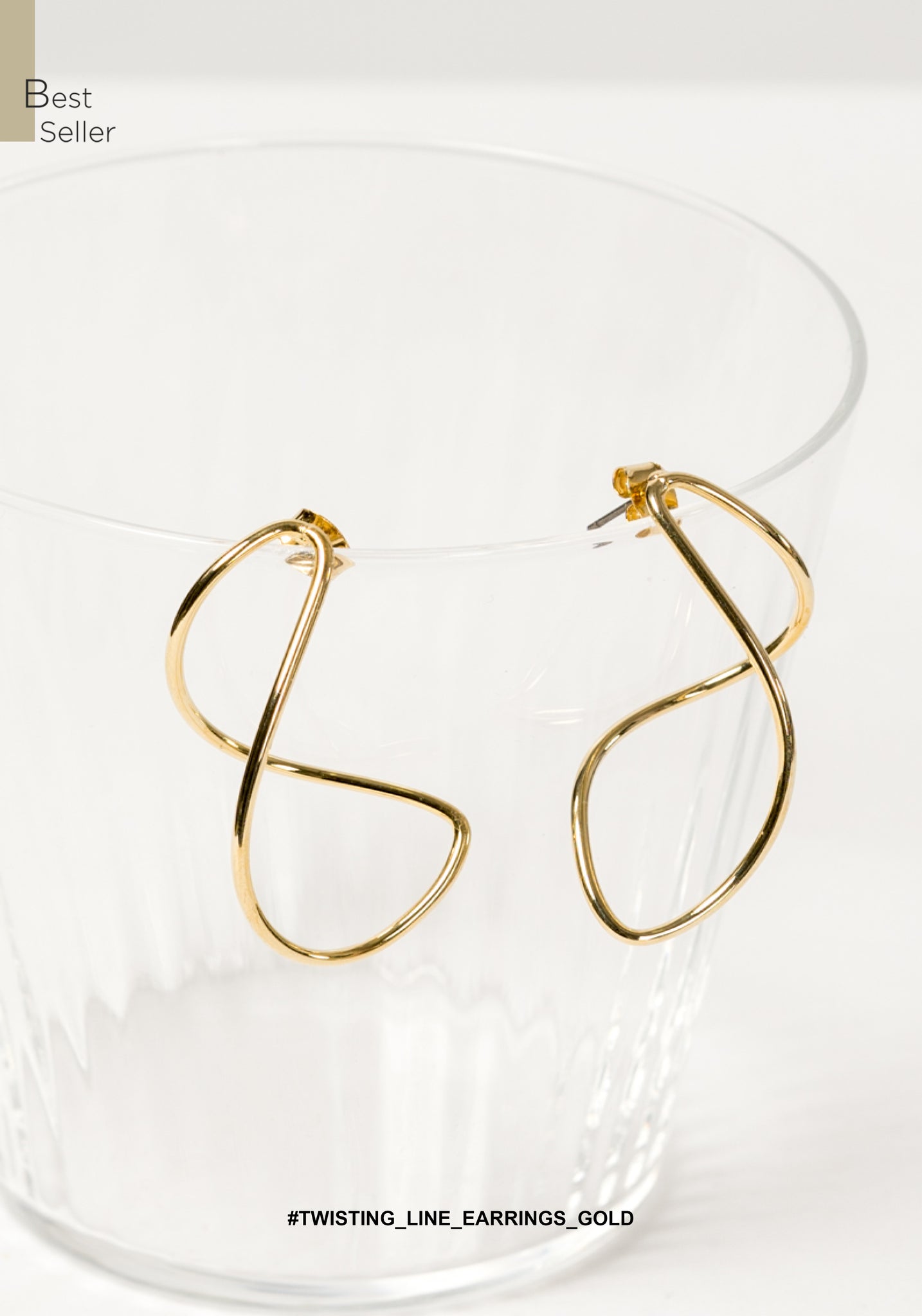 Twisting Line Earrings Gold - whoami
