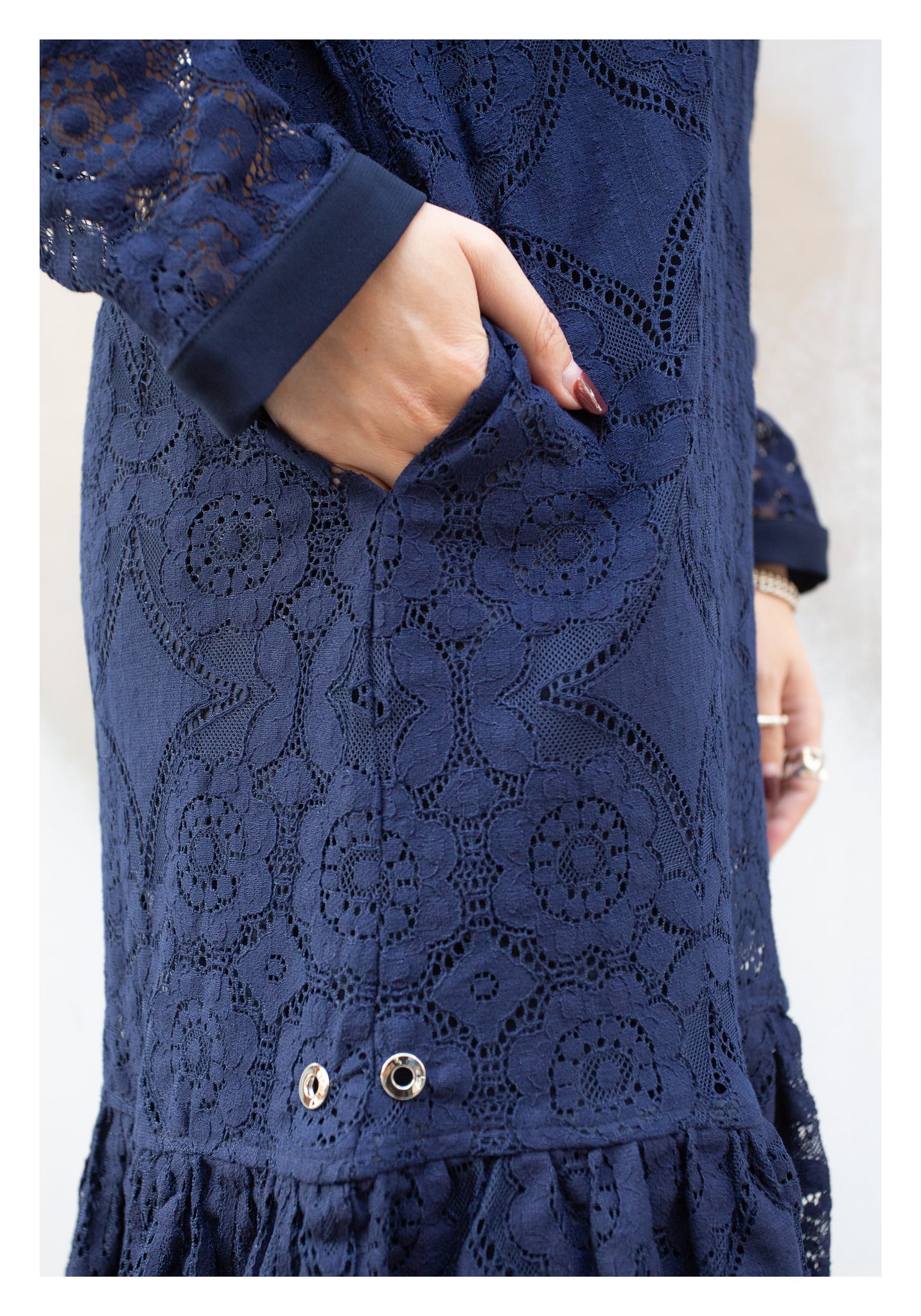 The Moment Lace Dress Navy - whoami