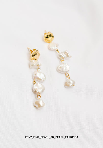 Tiny Flat Pearl On Pearl Earrings - whoami
