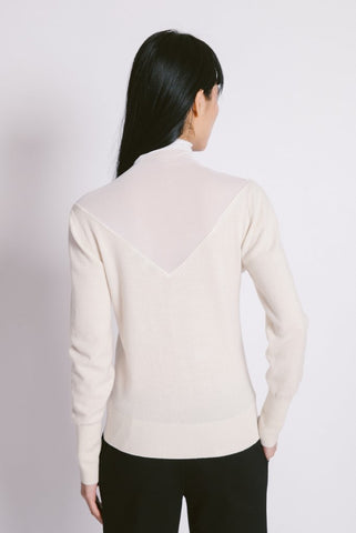 Top Sheer Sweater Ivory - whoami