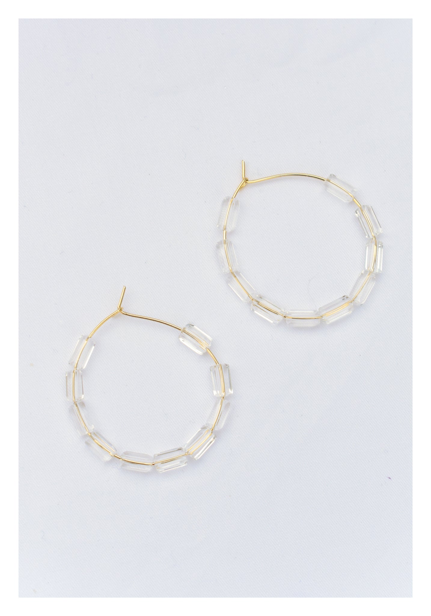 Transparent Long Beads Hoop Earrings Clear - whoami
