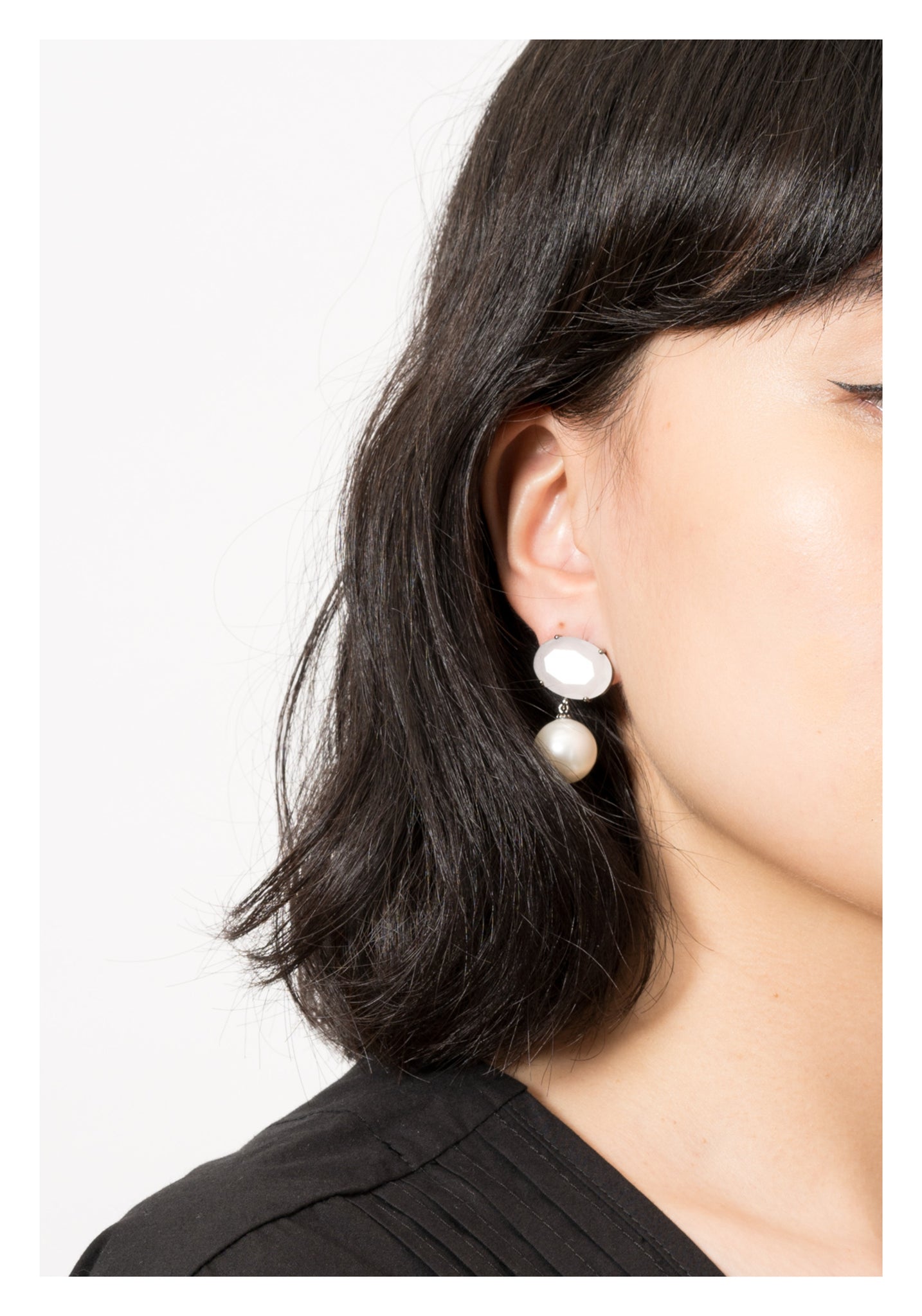 Milky Gem and Pearl Earrings - whoami