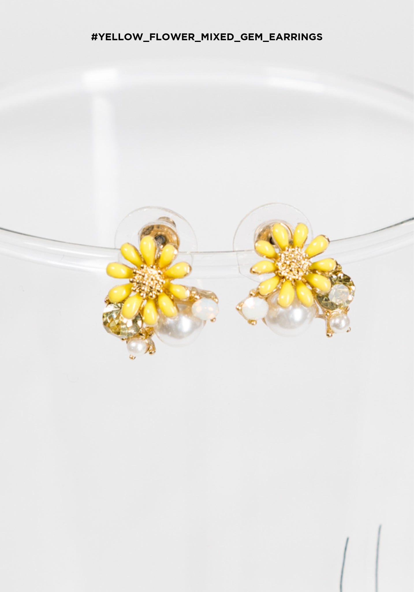 Yellow Flower Mixed Gem Earrings - whoami
