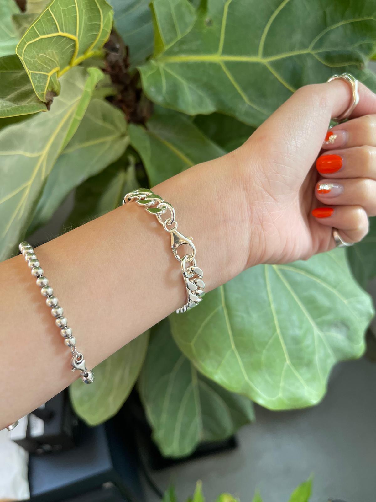 925 Silver 8mm Classic Cool Chain Bracelet