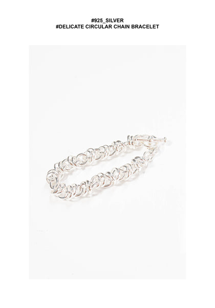 925 Silver Delicate Circular Chain Bracelet