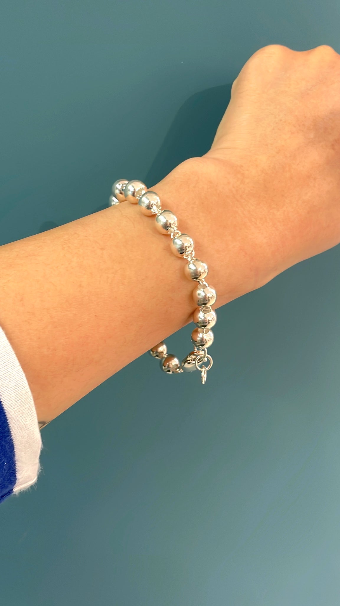925 Silver Bold Beads Bracelet