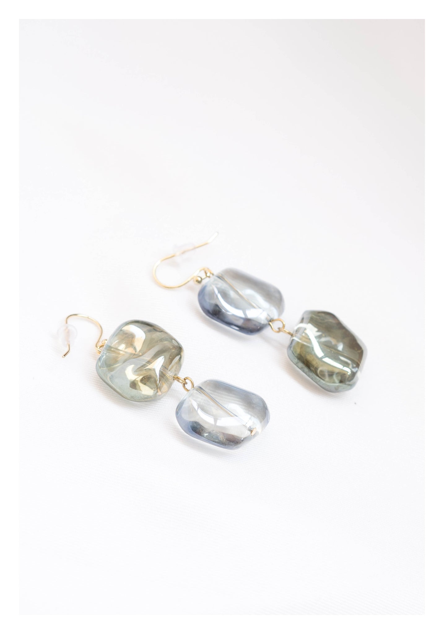 Organic Glass Candy Earrings Blue - whoami