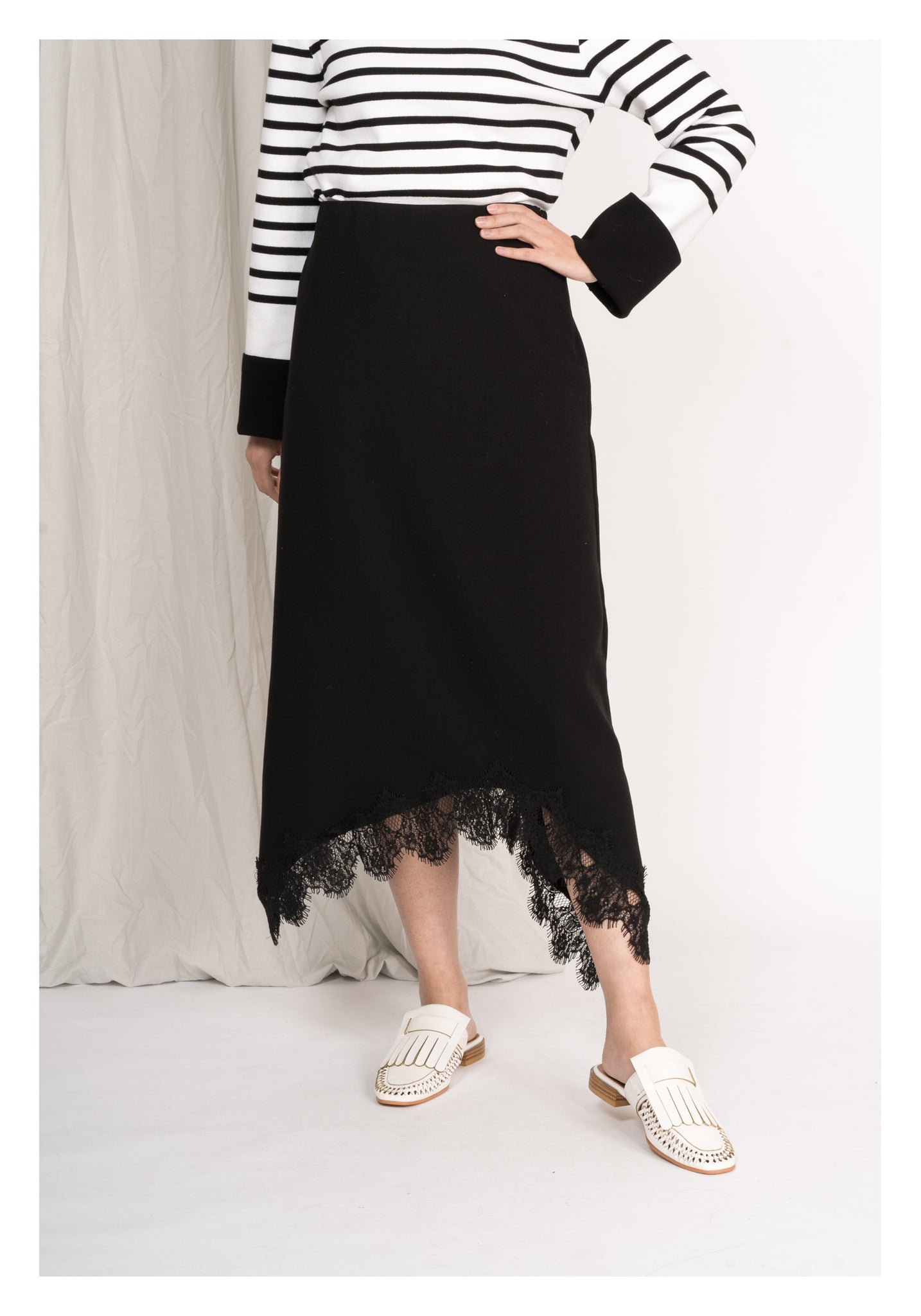 Woven Fringe Mules White - whoami